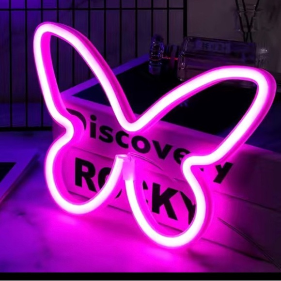 NIB Butterfly Neon Sign - PINK - Picture 2 of 6